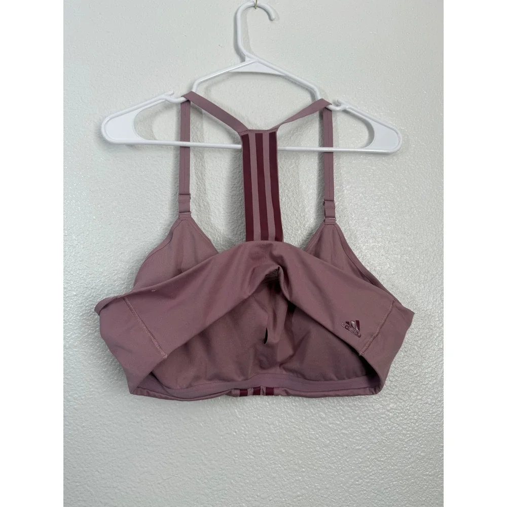 Adidas‎ All Me 3-Stripes Low Impact Sports Bra Mauve Pink FJ7283